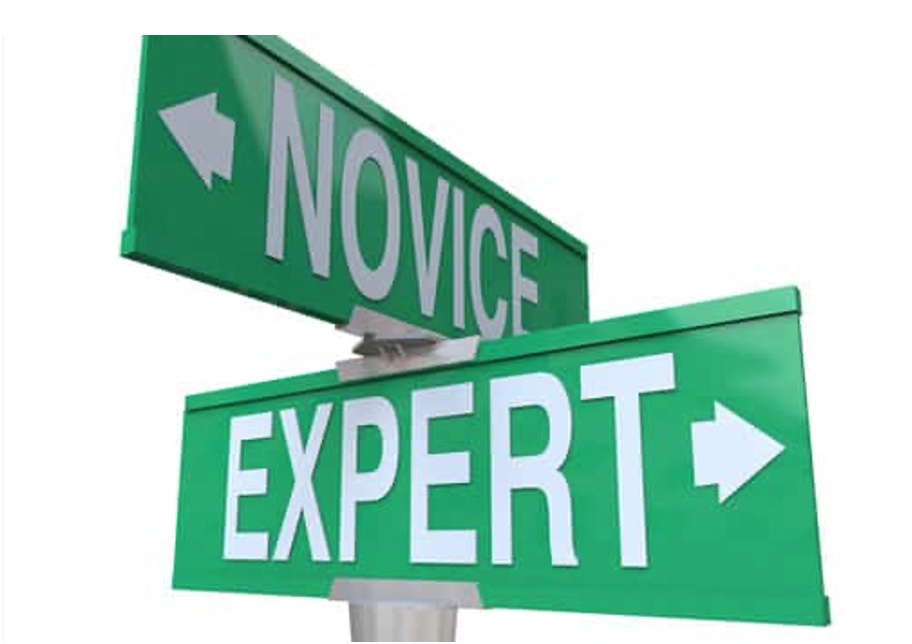 Sign post with a sign for Novice, and another that says Expert.