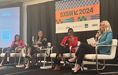 Kim Jones moderating the SXSW 2024 Panel on Revolutionizing Workplace Wellbeing for Women of Color